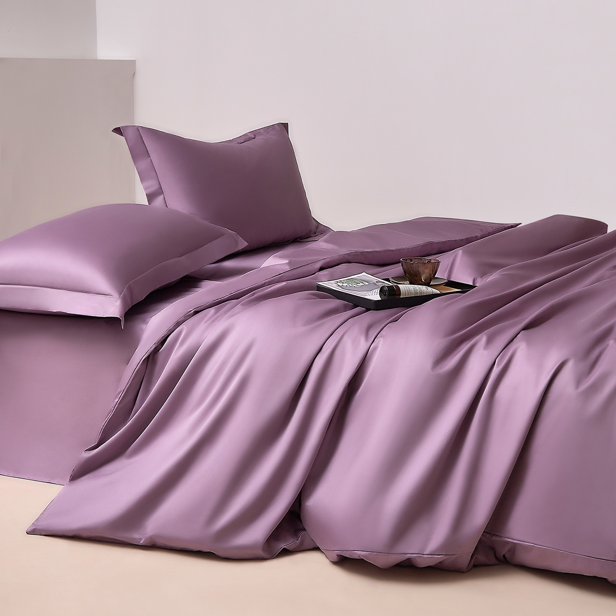 91家纺网 家纺一手货源 找家纺 DoDo 兜兜 2026新款全棉纯棉50支长绒棉单被套 被套单件 丝绒紫