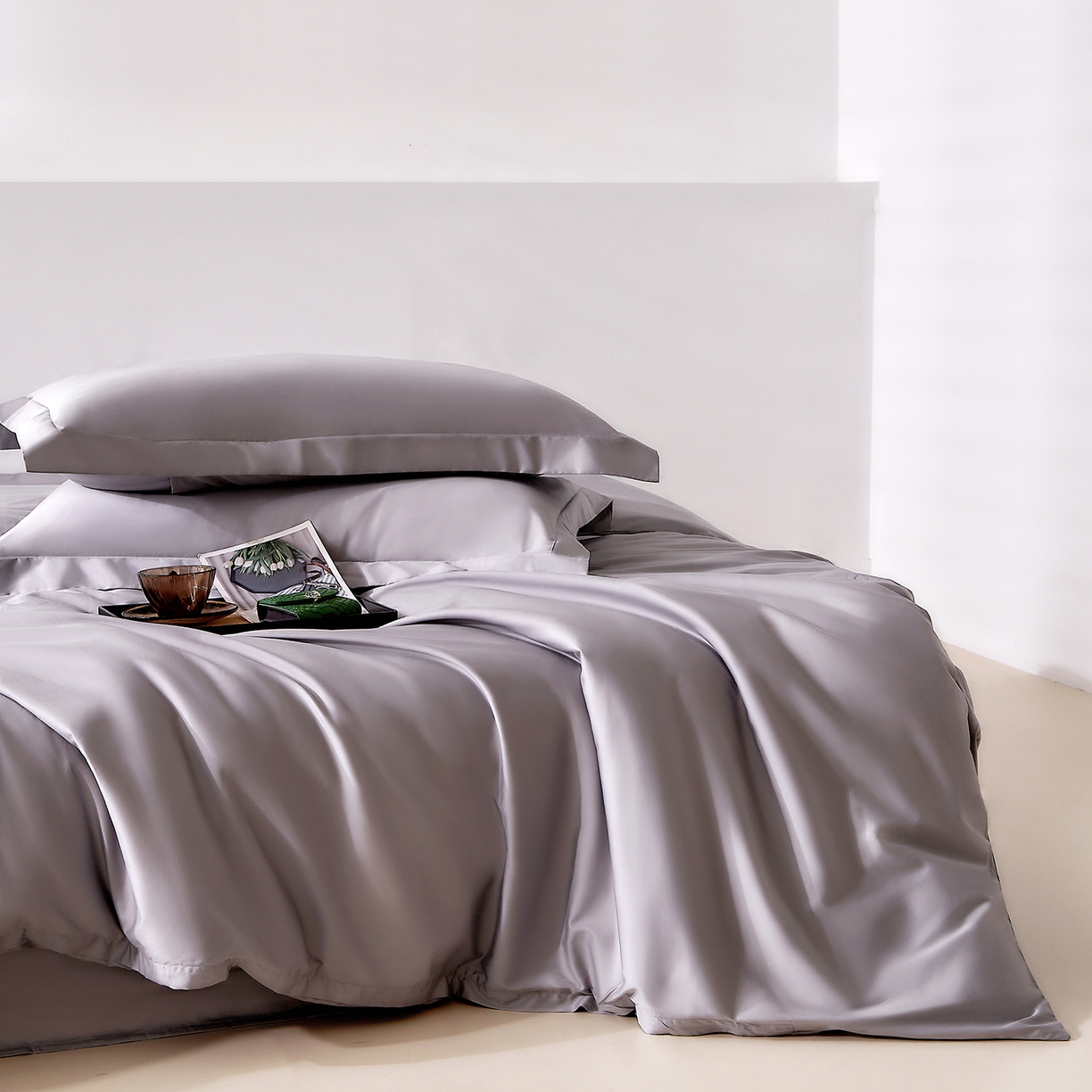 91家纺网 家纺一手货源 找家纺 DoDo 兜兜 2026新款全棉纯棉50支长绒棉单被套 被套单件 象牙灰