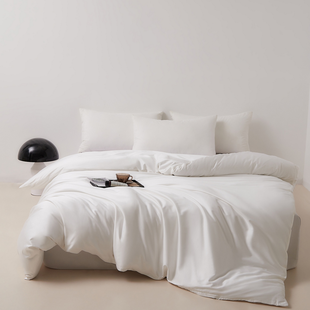 91家纺网 家纺一手货源 找家纺 DoDo 兜兜 2026新款全棉纯棉50支长绒棉单被套 被套单件 月光白