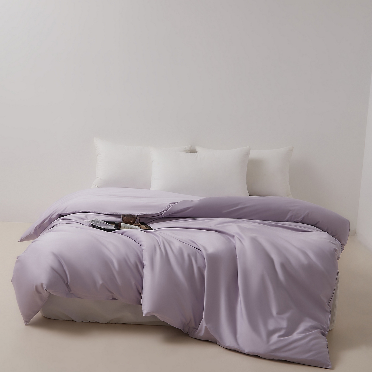 91家纺网 家纺一手货源 找家纺 DoDo 兜兜 2026新款全棉纯棉50支长绒棉单被套 被套单件 珍珠紫
