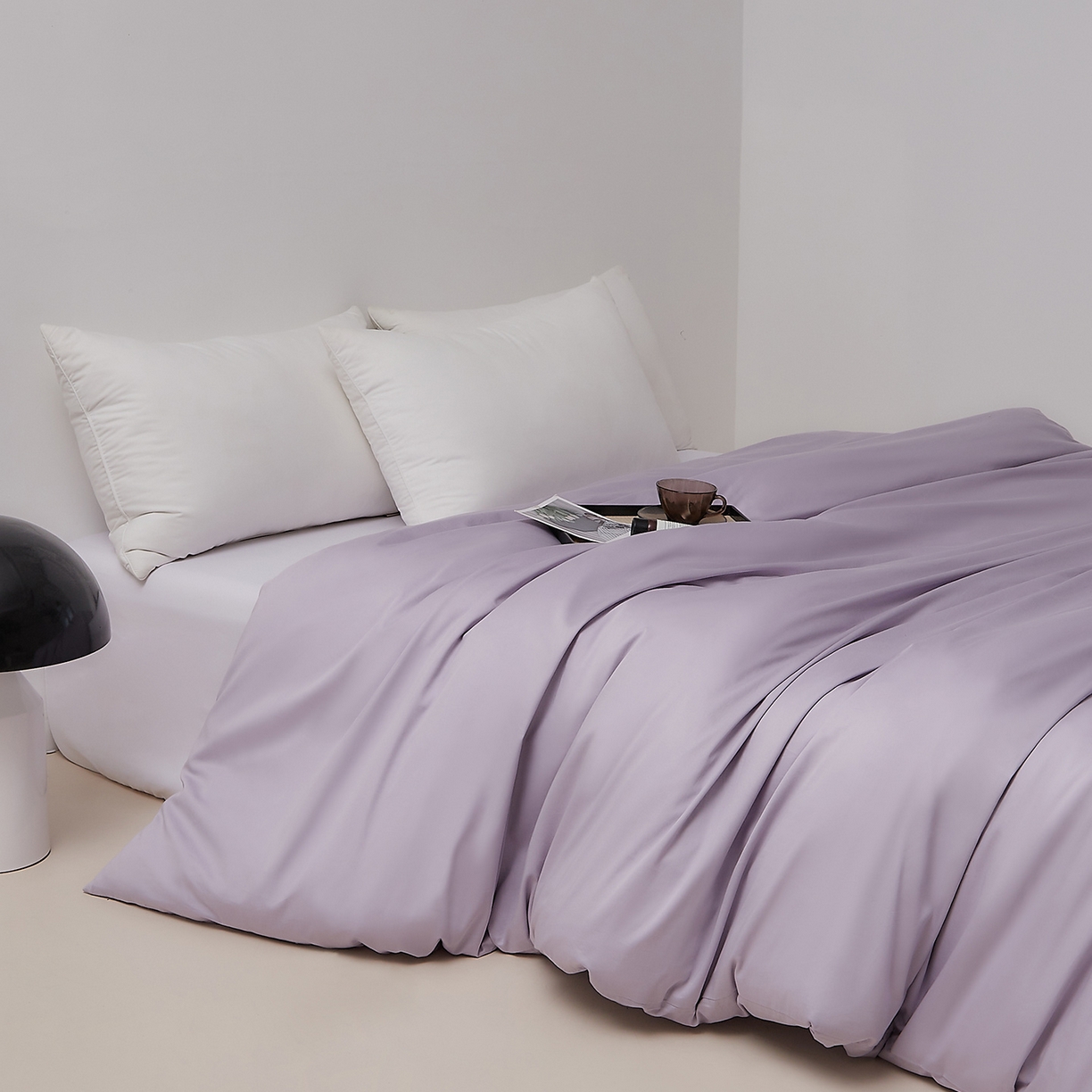 91家纺网 家纺一手货源 找家纺 DoDo 兜兜 2026新款全棉纯棉50支长绒棉单被套 被套单件 珍珠紫