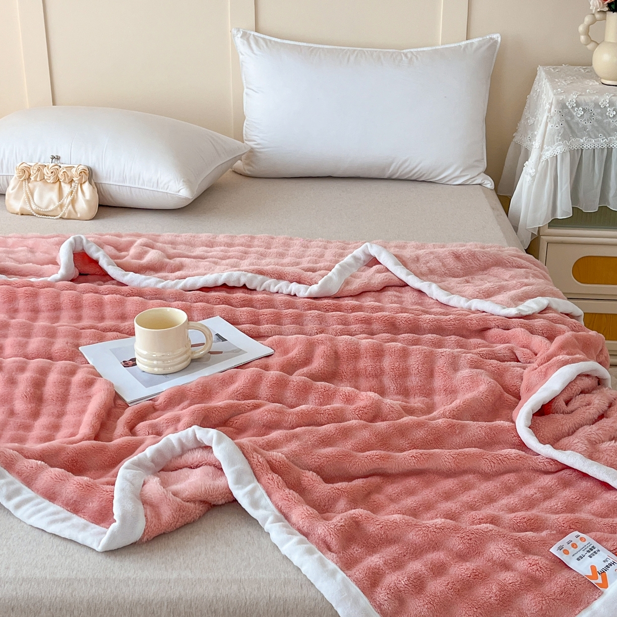 91家纺网 家纺一手货源 找家纺 （总）默忆 2025新款A类保暖加厚仿兔毛毯毯子