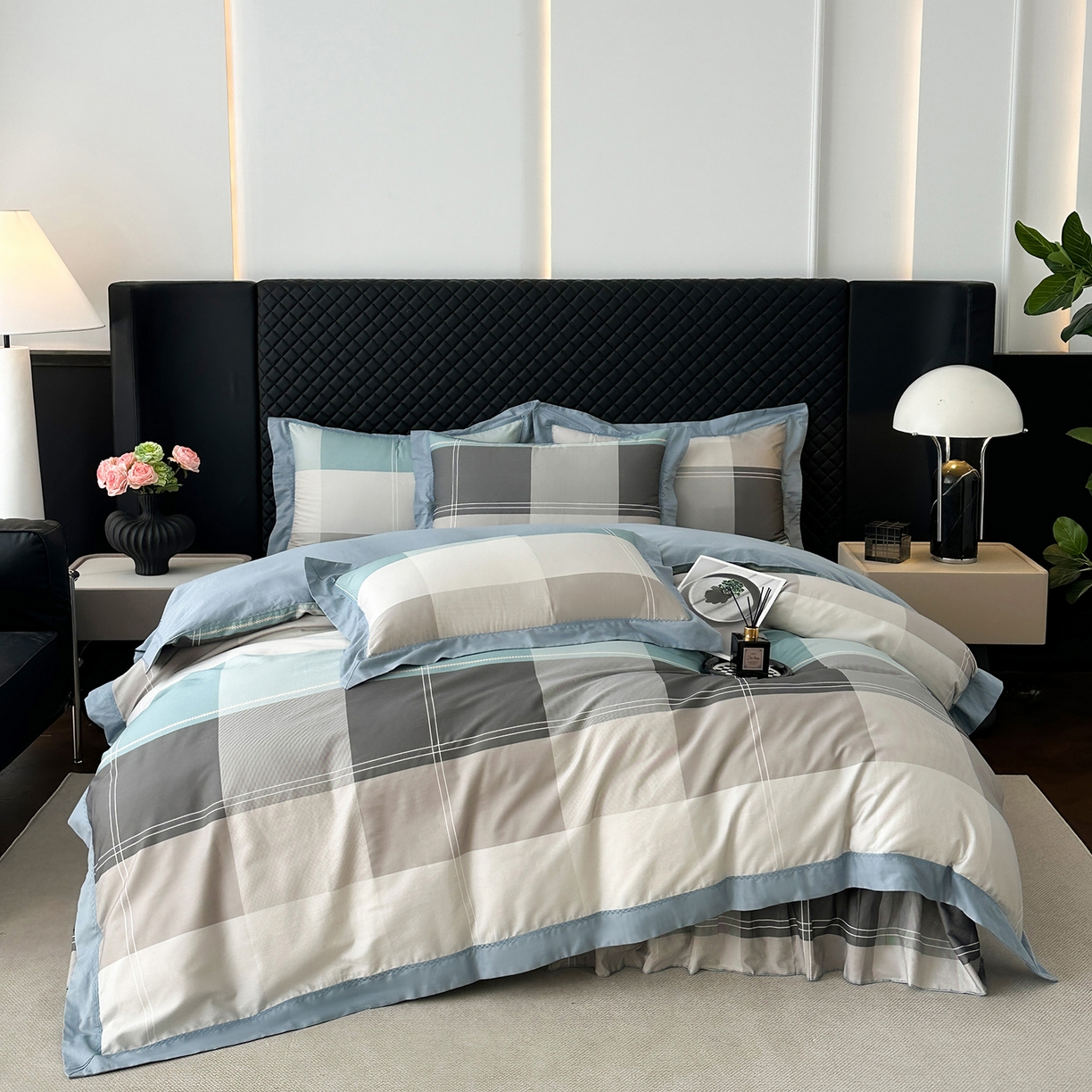 91家纺网 家纺一手货源 找家纺 （总）福丽莱家纺 2025新款高端60纯棉数码印花夹棉床裙四件套