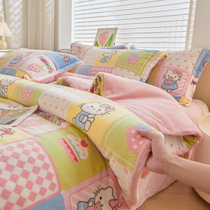 91家纺网 家纺一手货源 找家纺 艾特你 2025新款卡通可拆卸棉花被冬被被子被芯 方块猫