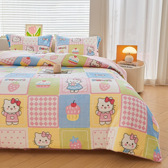 91家纺网 家纺一手货源 找家纺 艾特你 2025新款卡通可拆卸棉花被冬被被子被芯 方块猫