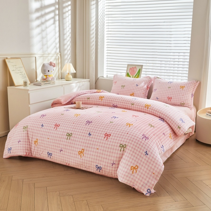 91家纺网 家纺一手货源 找家纺 艾特你 2025新款卡通可拆卸棉花被冬被被子被芯 粉蝴蝶