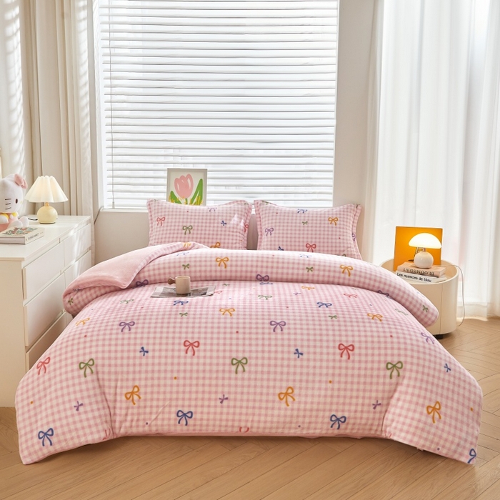 91家纺网 家纺一手货源 找家纺 艾特你 2025新款卡通可拆卸棉花被冬被被子被芯 粉蝴蝶