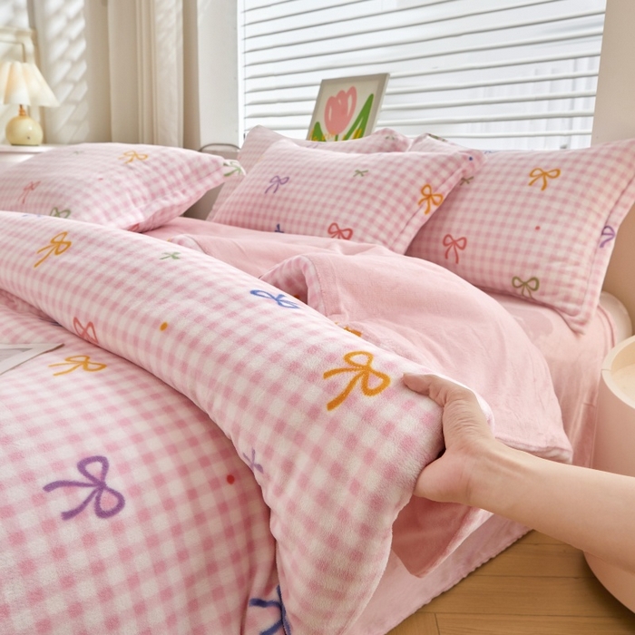 91家纺网 家纺一手货源 找家纺 艾特你 2025新款卡通可拆卸棉花被冬被被子被芯 粉蝴蝶