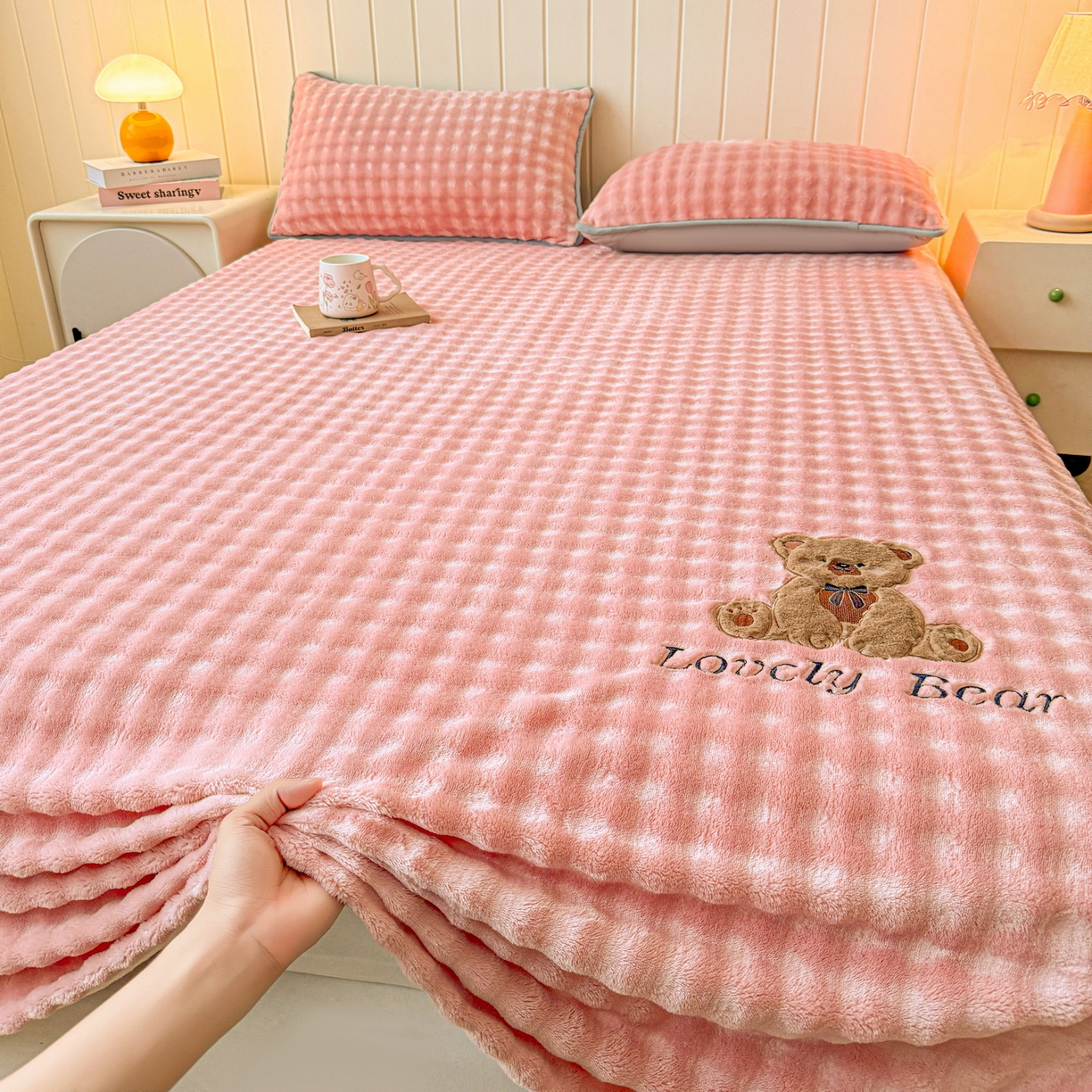 91家纺网 家纺一手货源 找家纺 （总）爱思凯家纺 2025新款加厚泡泡绒纯色单品床单单件床单