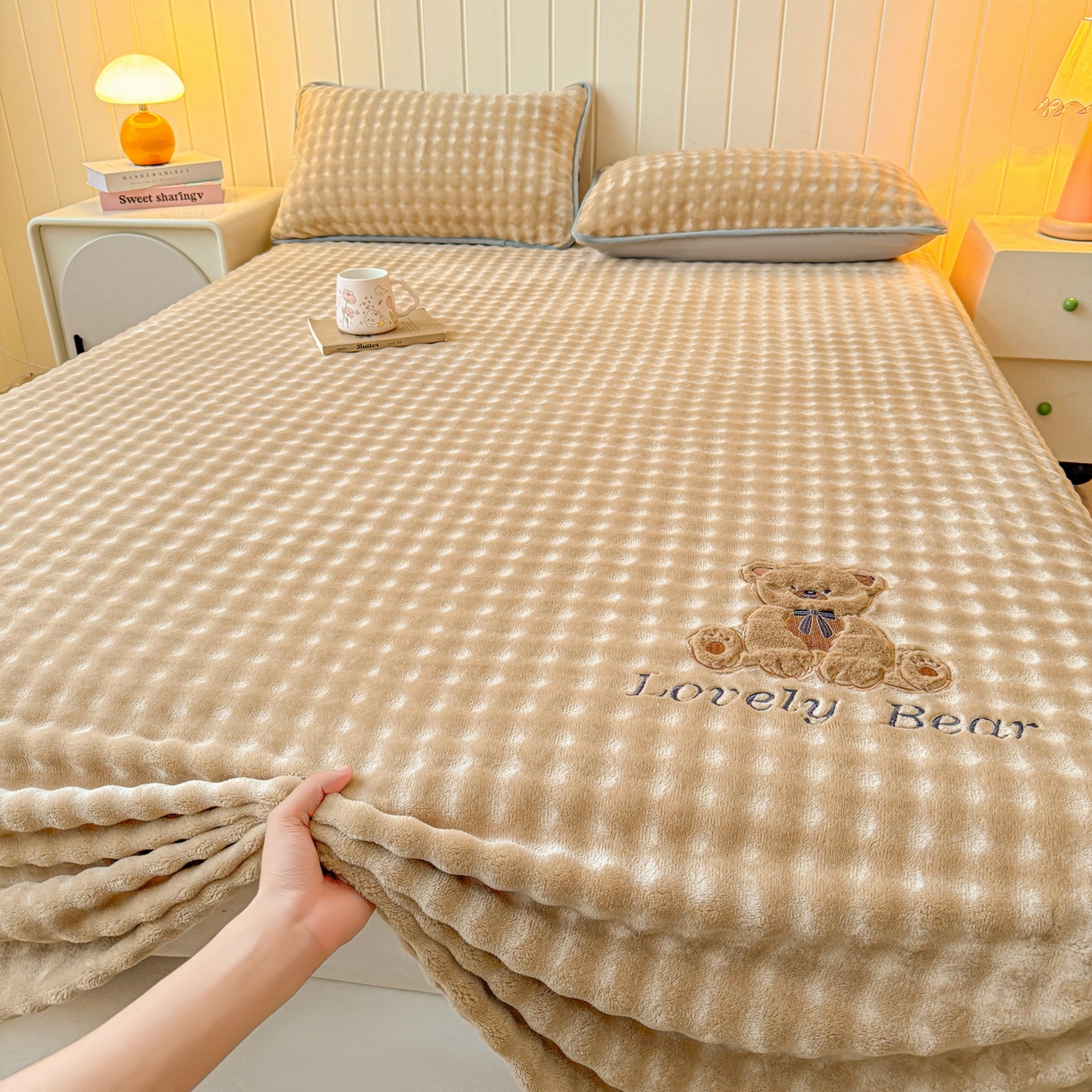 91家纺网 家纺一手货源 找家纺 （总）爱思凯家纺 2025新款加厚泡泡绒纯色单品床单单件床单