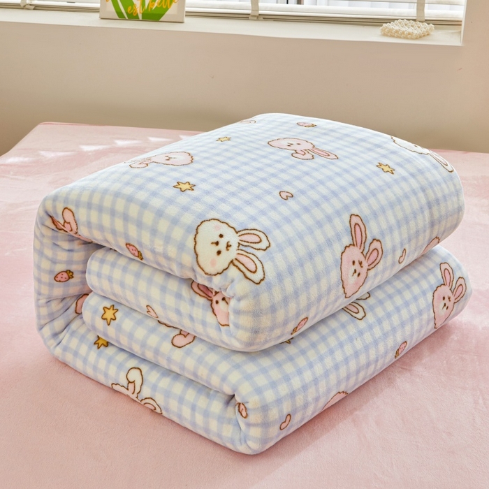 91家纺网 家纺一手货源 找家纺 艾特你 2025新款卡通可拆卸棉花被冬被被子被芯 蓝兔兔