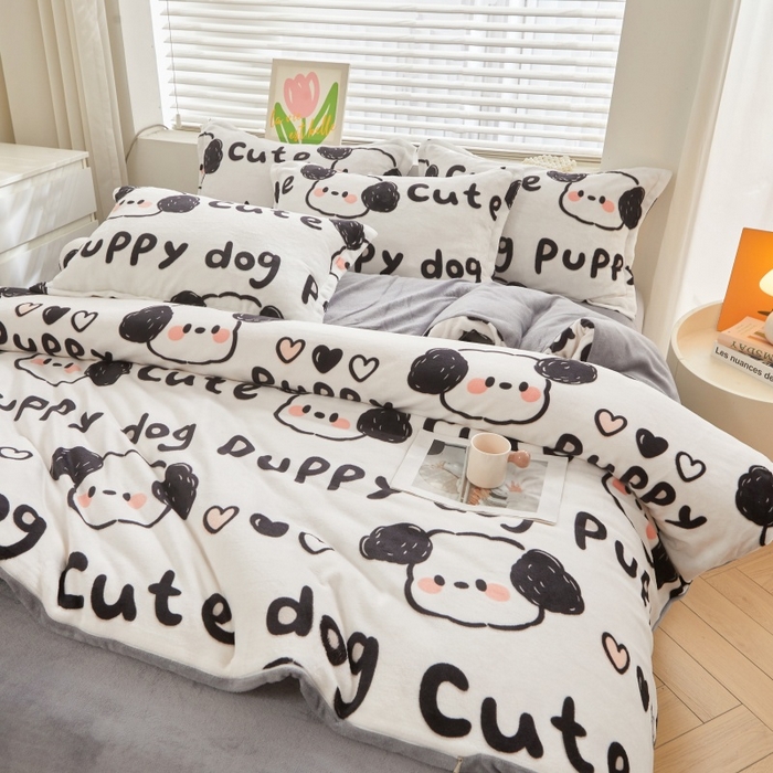 91家纺网 家纺一手货源 找家纺 艾特你 2025新款卡通可拆卸棉花被冬被被子被芯 线条小狗