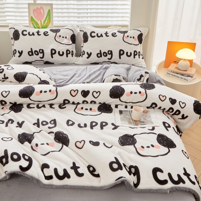 91家纺网 家纺一手货源 找家纺 艾特你 2025新款卡通可拆卸棉花被冬被被子被芯 线条小狗