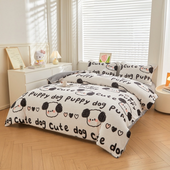 91家纺网 家纺一手货源 找家纺 艾特你 2025新款卡通可拆卸棉花被冬被被子被芯 线条小狗