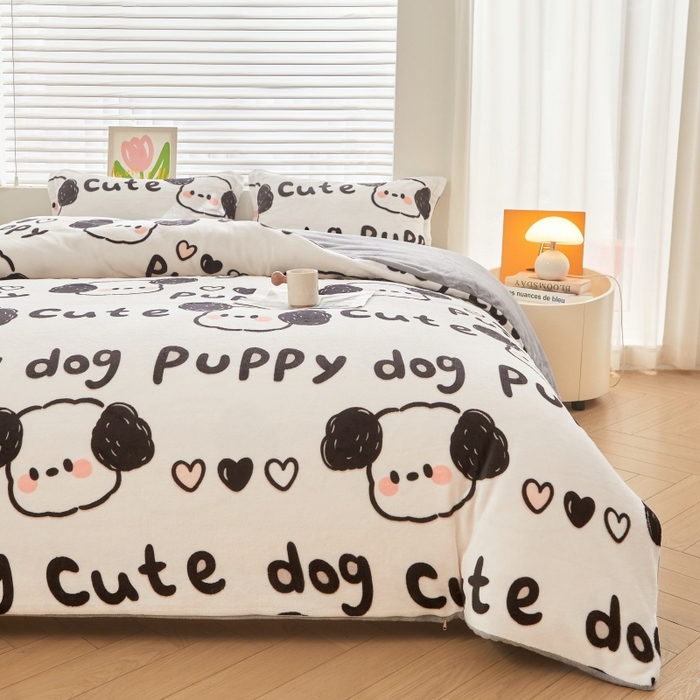 91家纺网 家纺一手货源 找家纺 艾特你 2025新款卡通可拆卸棉花被冬被被子被芯 线条小狗