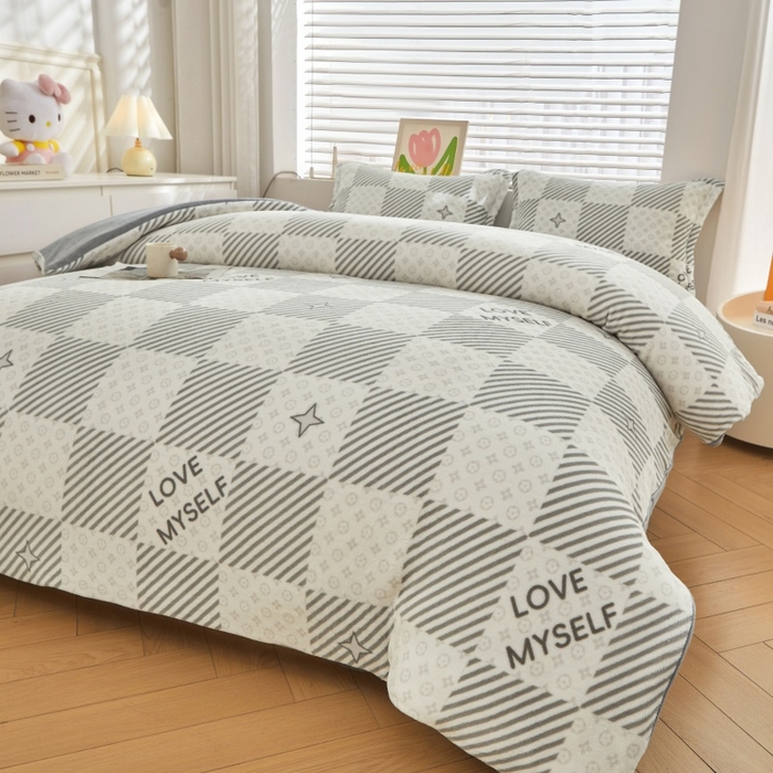 91家纺网 家纺一手货源 找家纺 艾特你 2025新款卡通可拆卸棉花被冬被被子被芯 竹笙-灰