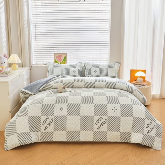 91家纺网 家纺一手货源 找家纺 艾特你 2025新款卡通可拆卸棉花被冬被被子被芯 竹笙-灰