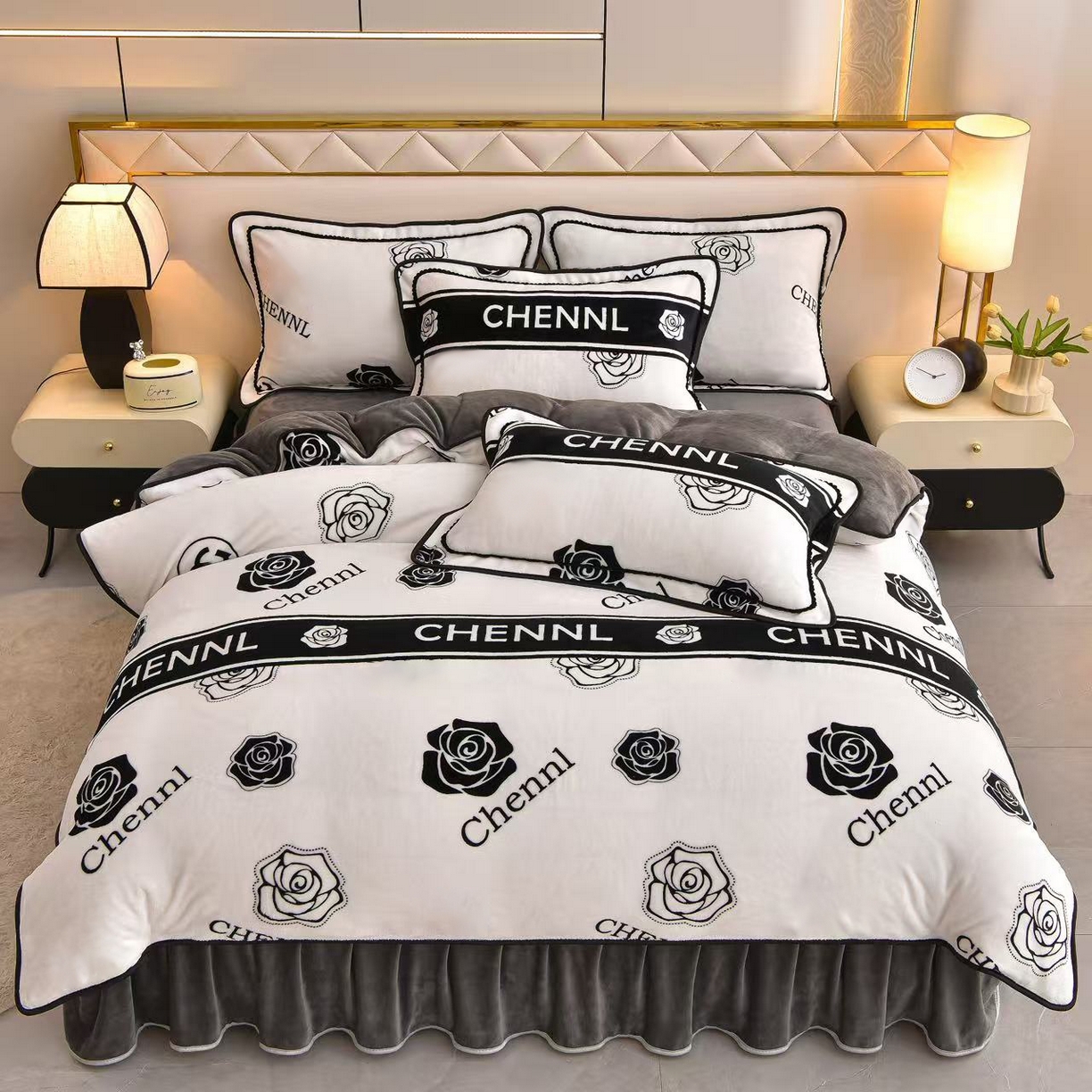 91家纺网 家纺一手货源 找家纺 （总）沐妍家纺 2025新款8斤加厚保暖金貂绒牛奶绒印花四件套