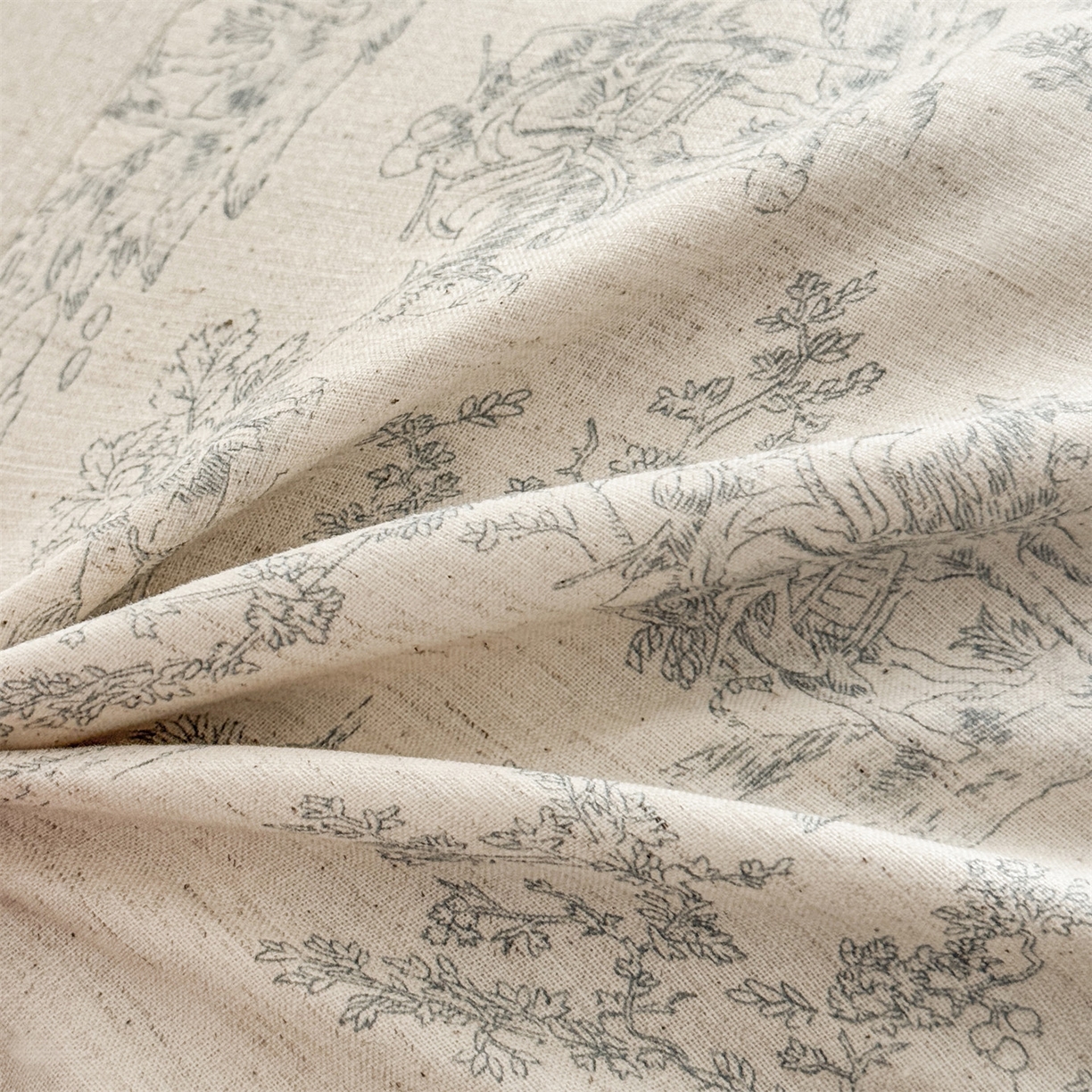 91家纺网 家纺一手货源 找家纺 麦肯锡 2025新款棉麻古朴三角牵引荞麦枕  枕头枕芯 梦想庄园蓝/对