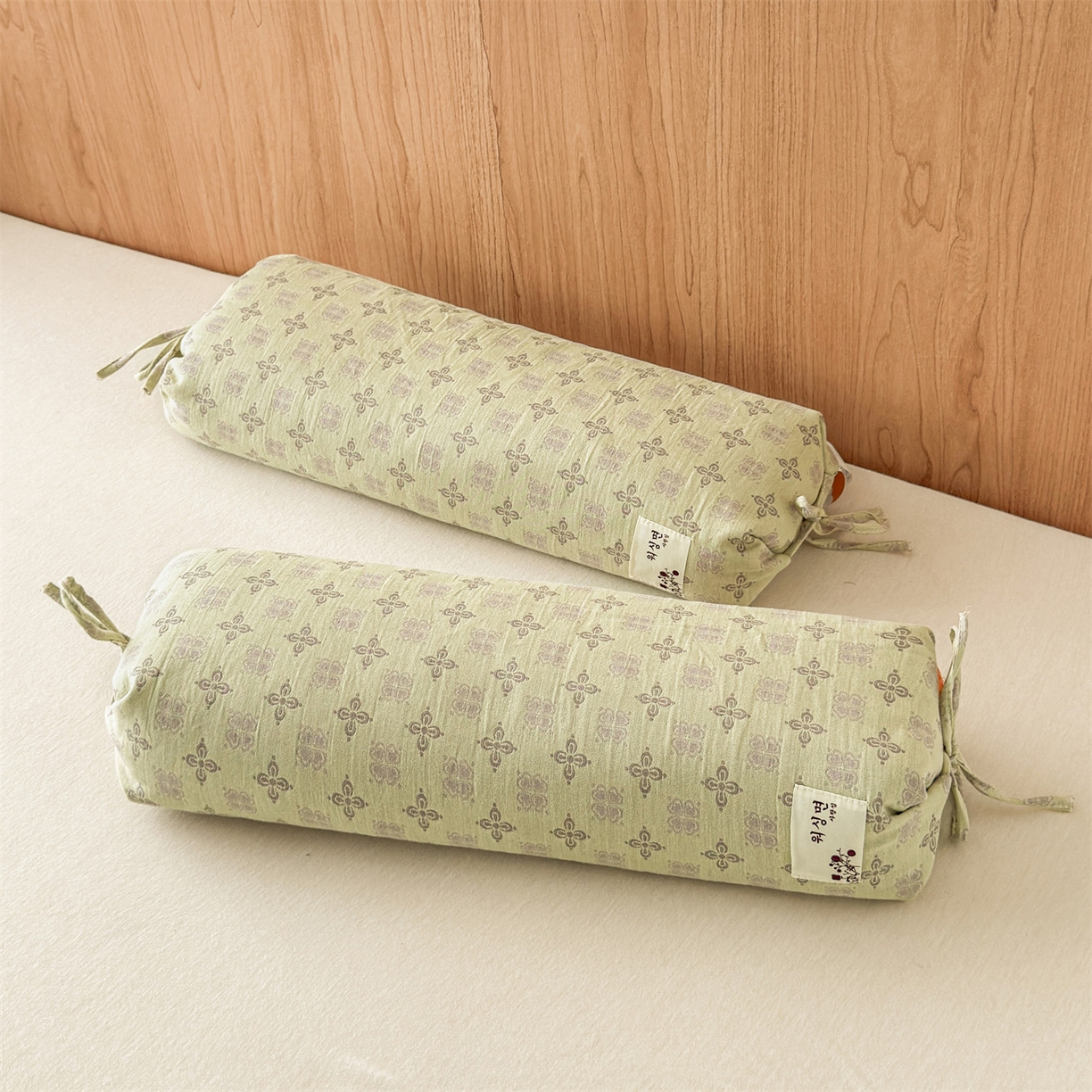 91家纺网 家纺一手货源 找家纺 麦肯锡 2025新款四叶草护颈荞麦枕  枕头枕芯 绿色/对