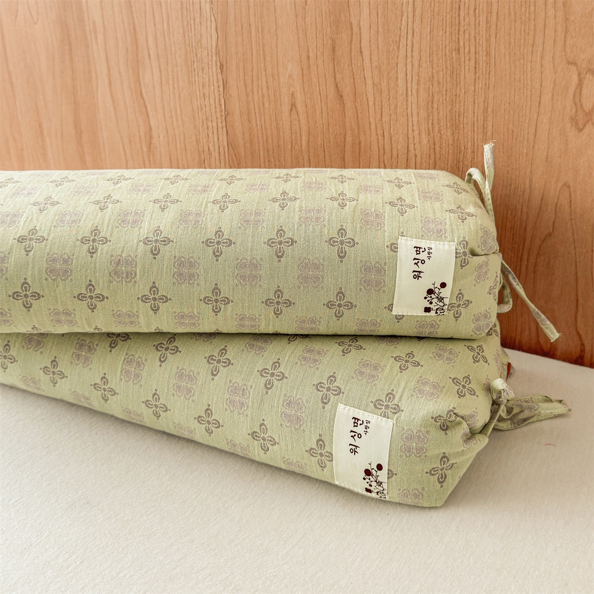 91家纺网 家纺一手货源 找家纺 麦肯锡 2025新款四叶草护颈荞麦枕  枕头枕芯 绿色/对