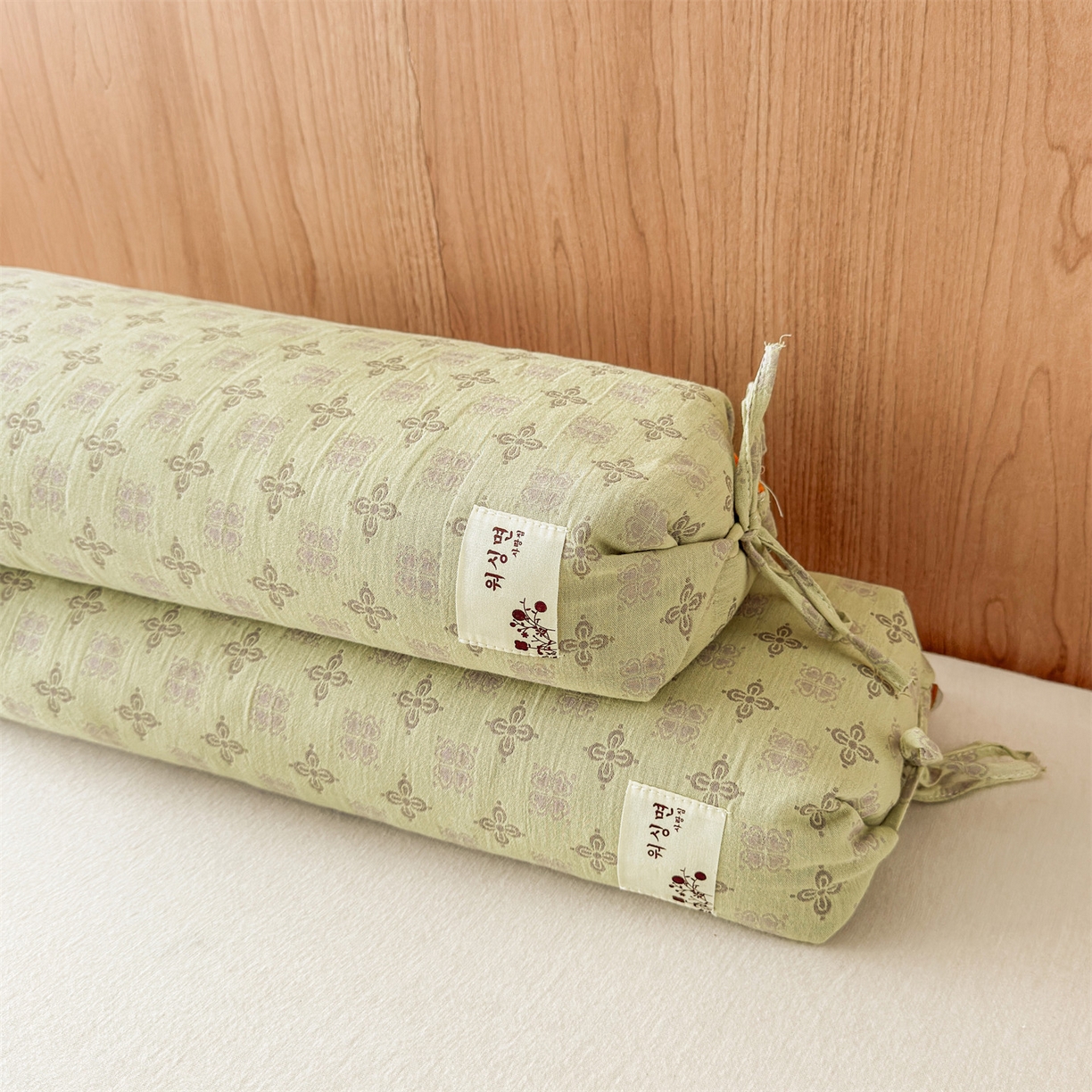 91家纺网 家纺一手货源 找家纺 麦肯锡 2025新款四叶草护颈荞麦枕  枕头枕芯 绿色/对