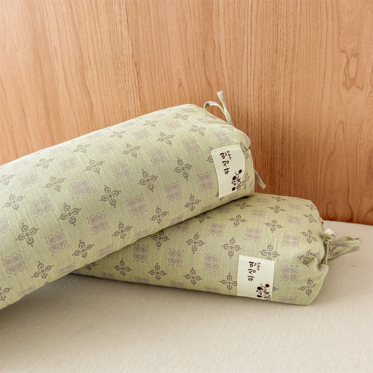 91家纺网 家纺一手货源 找家纺 麦肯锡 2025新款四叶草护颈荞麦枕  枕头枕芯 绿色/对