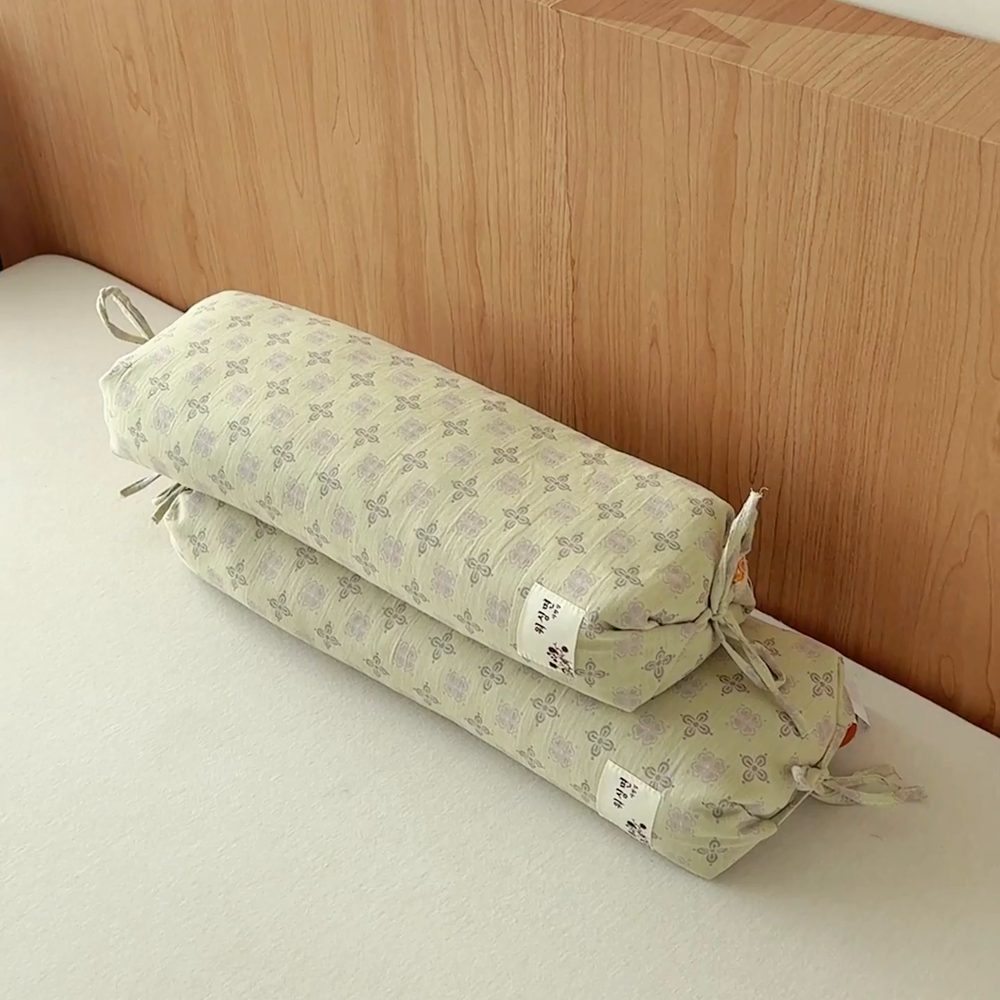 91家纺网 家纺一手货源 找家纺 麦肯锡 2025新款四叶草护颈荞麦枕  枕头枕芯 绿色/对