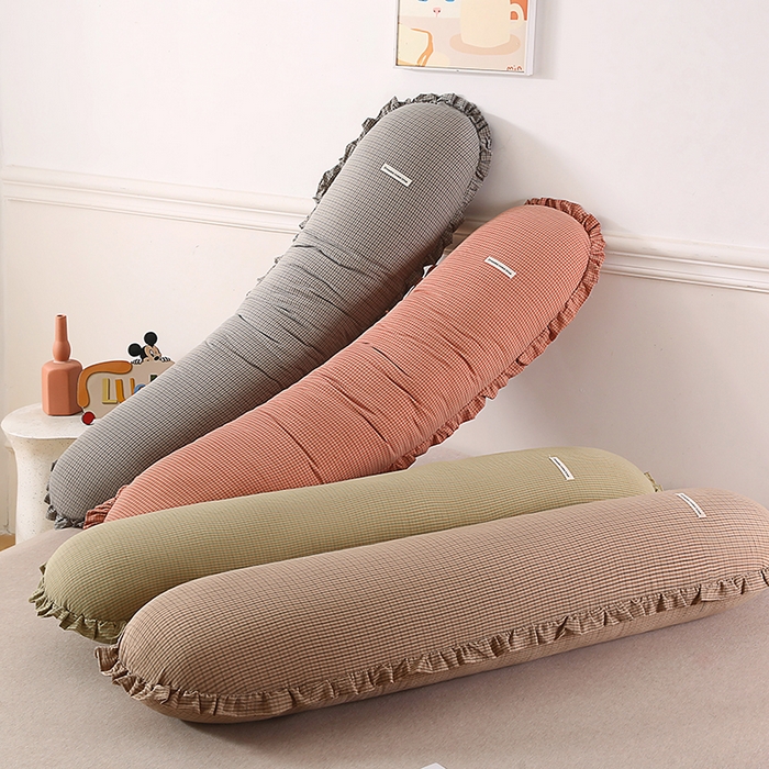 91家纺网 家纺一手货源 找家纺 （总）金牛枕芯 2025新款全棉棉麻花边长抱枕枕头枕芯