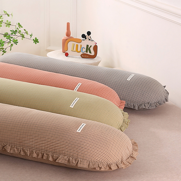 91家纺网 家纺一手货源 找家纺 （总）金牛枕芯 2025新款全棉棉麻花边长抱枕枕头枕芯