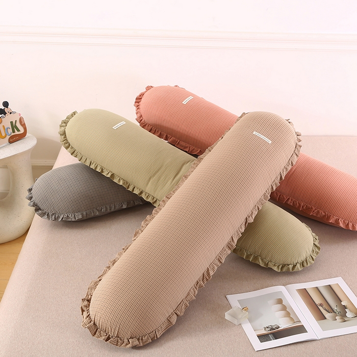 91家纺网 家纺一手货源 找家纺 （总）金牛枕芯 2025新款全棉棉麻花边长抱枕枕头枕芯