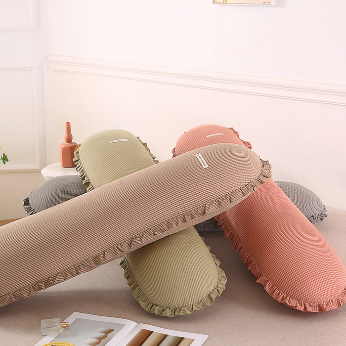 91家纺网 家纺一手货源 找家纺 （总）金牛枕芯 2025新款全棉棉麻花边长抱枕枕头枕芯