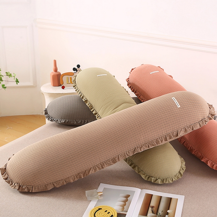 91家纺网 家纺一手货源 找家纺 （总）金牛枕芯 2025新款全棉棉麻花边长抱枕枕头枕芯