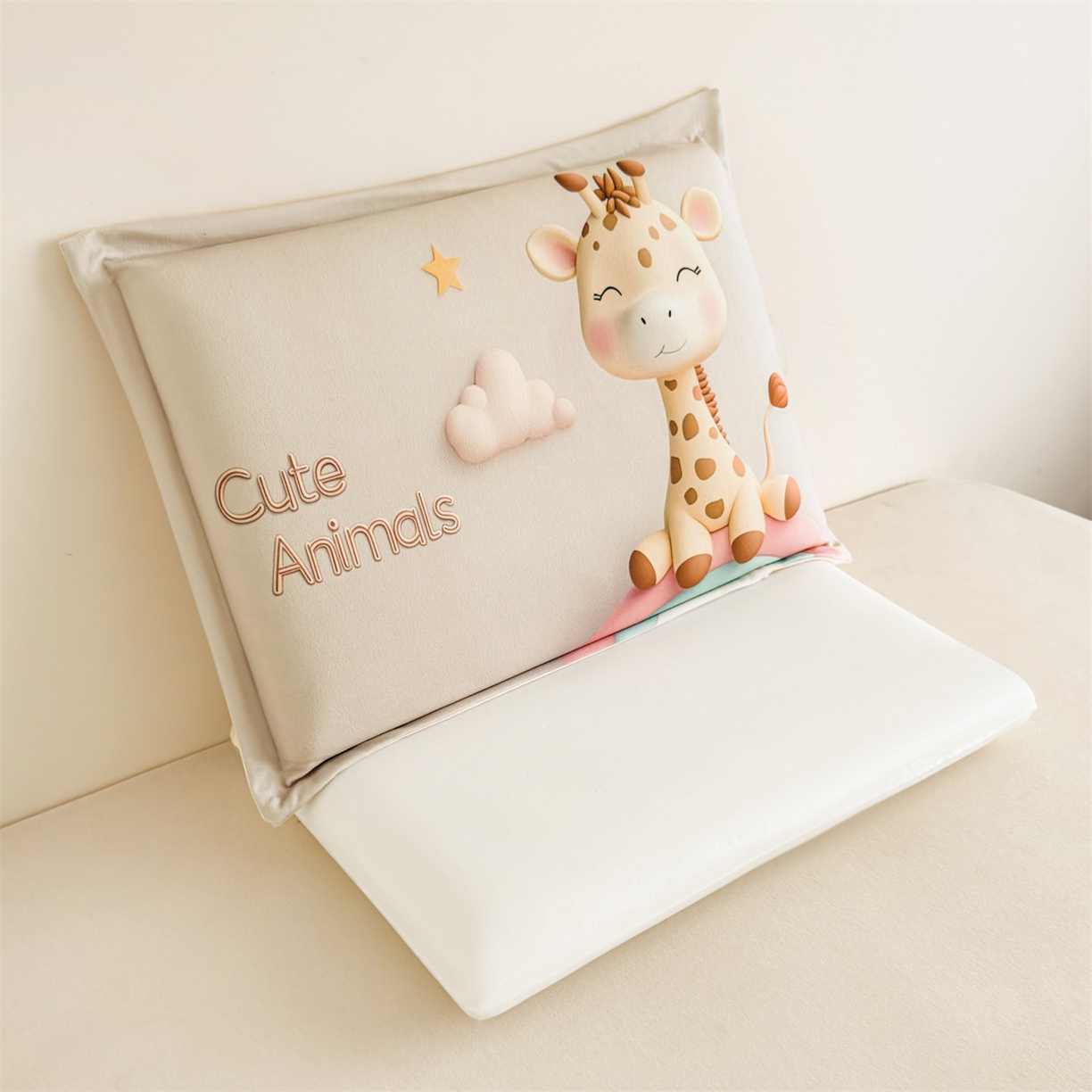 91家纺网 家纺一手货源 找家纺 麦肯锡 2025新款卡通记忆棉枕  枕头枕芯 彩虹长颈鹿/只