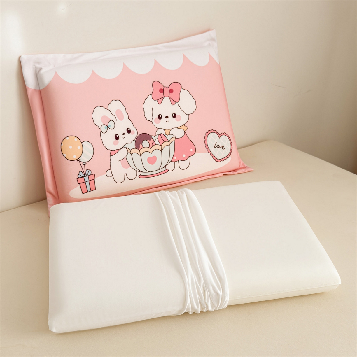 91家纺网 家纺一手货源 找家纺 麦肯锡 2025新款卡通记忆棉枕  枕头枕芯 快乐下午茶/只