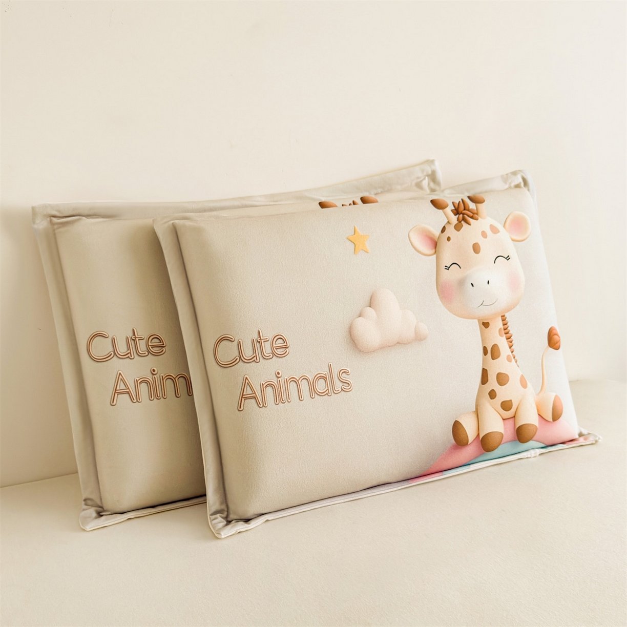 91家纺网 家纺一手货源 找家纺 麦肯锡 2025新款卡通记忆棉枕  枕头枕芯 彩虹长颈鹿/只