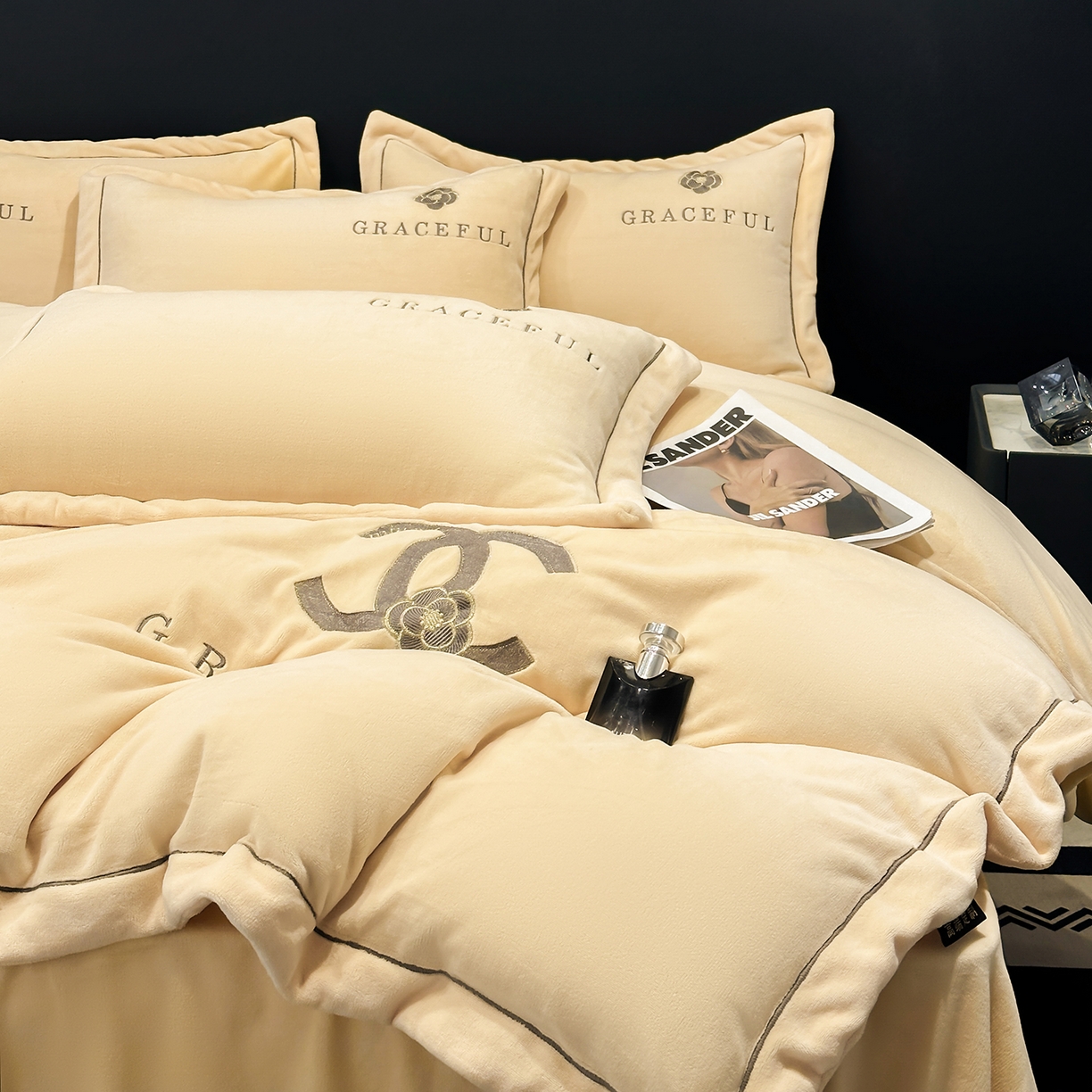 91家纺网 家纺一手货源 找家纺 （总）合欢（原天一阁） 2025新款A类高克重230克全消光全工艺牛奶绒刺绣四件套