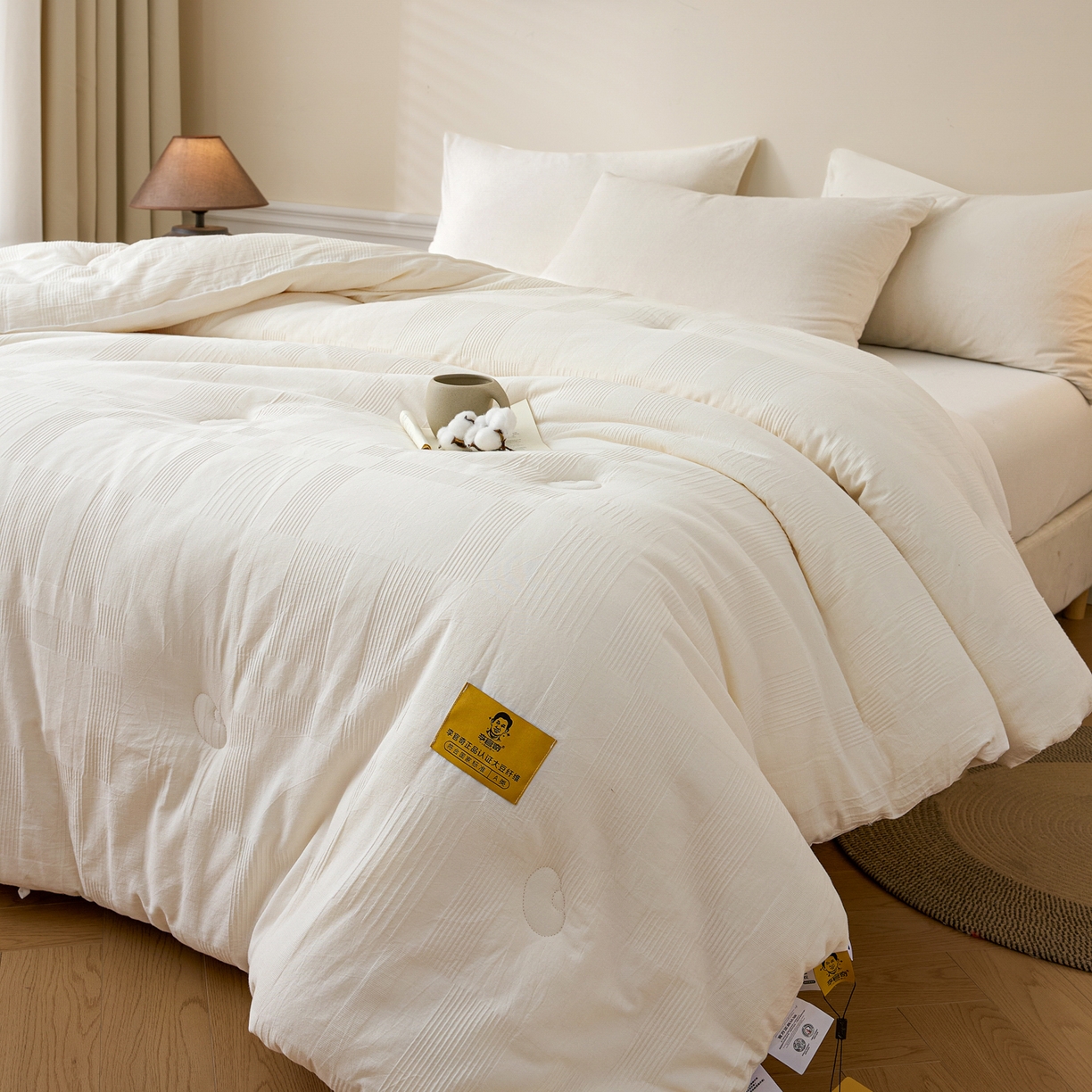 91家纺网 家纺一手货源 找家纺 （总）恒科家纺 2025新款100%全棉提花李官奇大豆纤维大豆被被子被芯