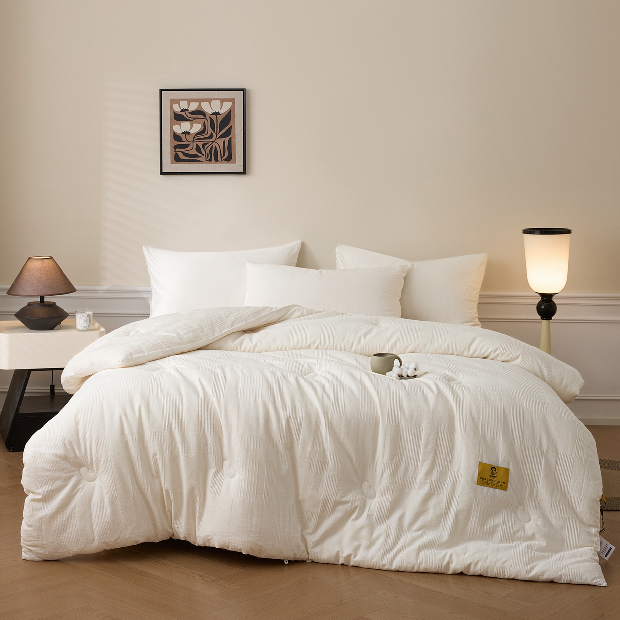 91家纺网 家纺一手货源 找家纺 （总）恒科家纺 2025新款100%全棉提花李官奇大豆纤维大豆被被子被芯