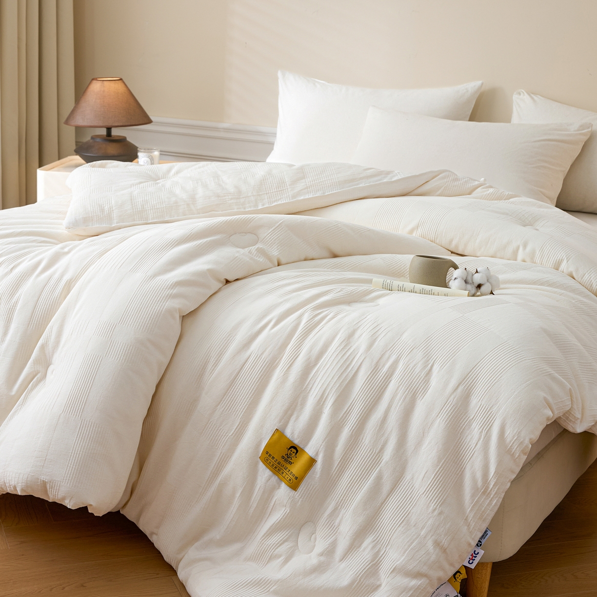 91家纺网 家纺一手货源 找家纺 （总）恒科家纺 2025新款100%全棉提花李官奇大豆纤维大豆被被子被芯