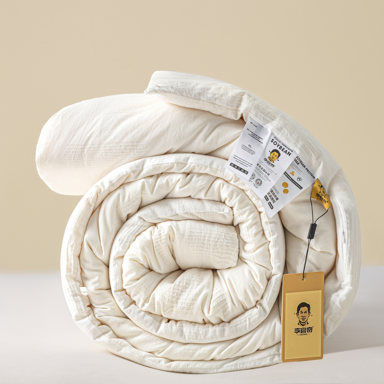 91家纺网 家纺一手货源 找家纺 （总）恒科家纺 2025新款100%全棉提花李官奇大豆纤维大豆被被子被芯