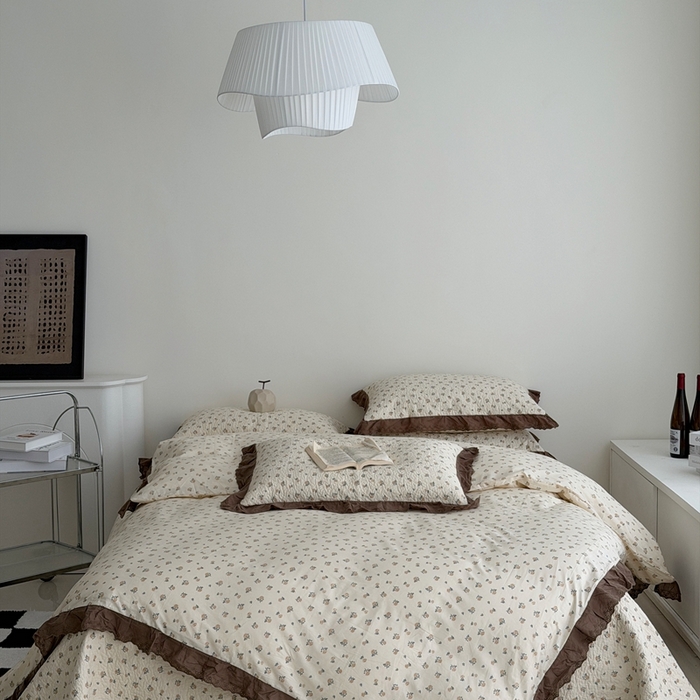 佰织鑫家居 2025新款全棉法式砂洗棉花床盖款被套四件套艾莎