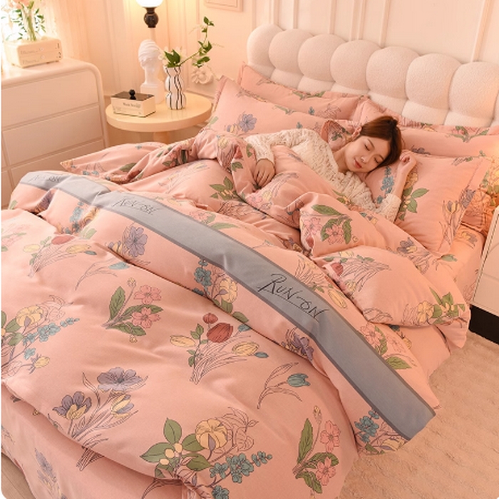 91家纺网 家纺一手货源 找家纺 （总1）巧玲珑2025新款A版高支高密生态长绒棉四件套