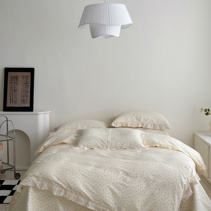 佰织鑫家居 2025新款全棉法式砂洗棉花床盖款被套四件套小花