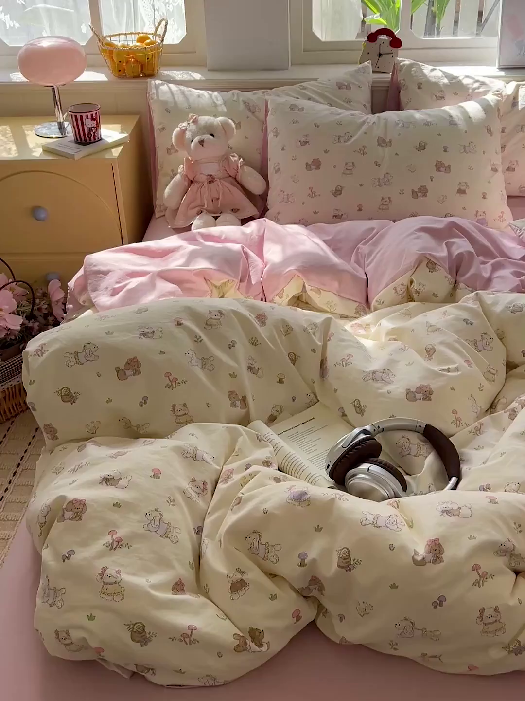 91家纺网 家纺一手货源 找家纺 凯洛奇 2026新款A类仿棉四件套古法水洗棉小清新印花四件套单被套系列 班尼狗