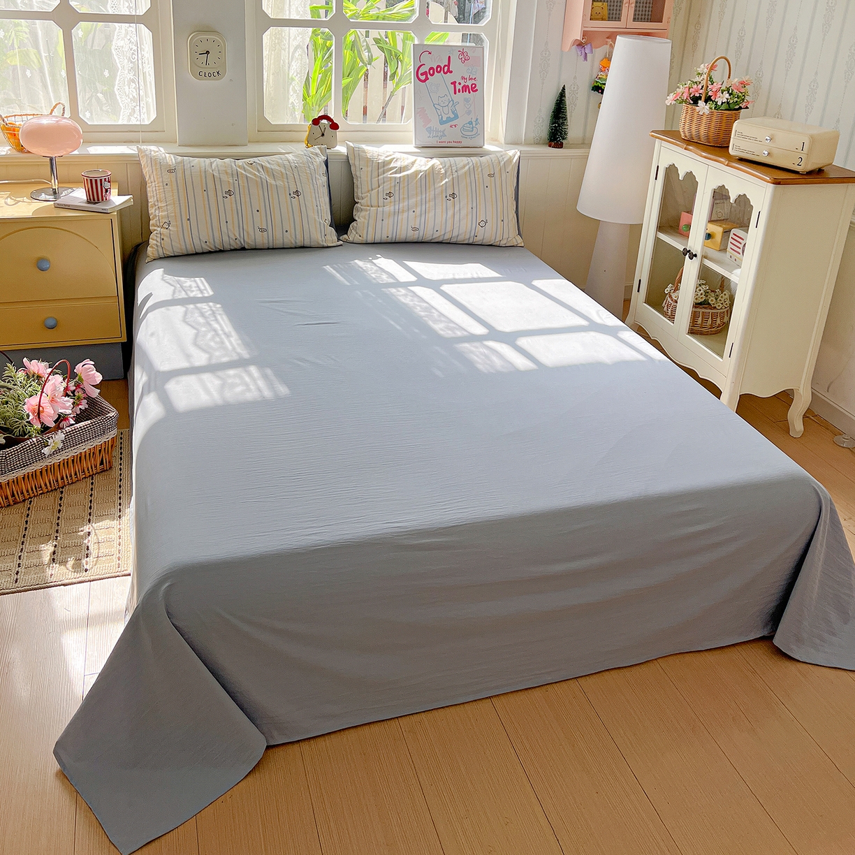 91家纺网 家纺一手货源 找家纺 凯洛奇 2026新款A类仿棉四件套古法水洗棉小清新印花四件套单被套系列 畅游海洋