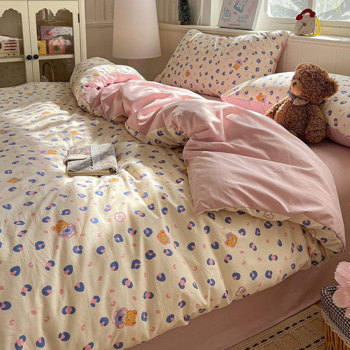 91家纺网 家纺一手货源 找家纺 凯洛奇 2026新款A类仿棉四件套古法水洗棉小清新印花四件套单被套系列 罗纳之约