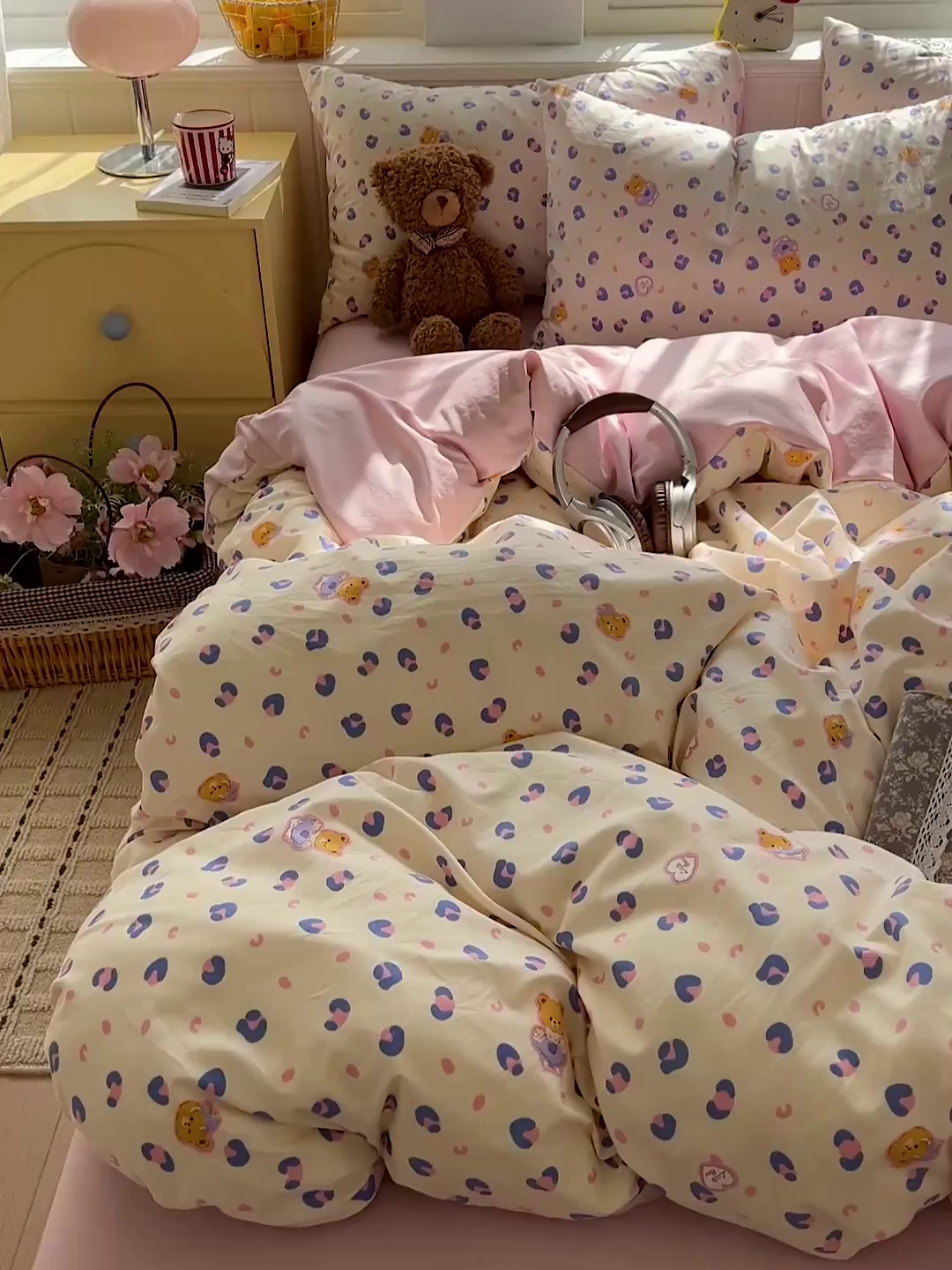 91家纺网 家纺一手货源 找家纺 凯洛奇 2026新款A类仿棉四件套古法水洗棉小清新印花四件套单被套系列 罗纳之约