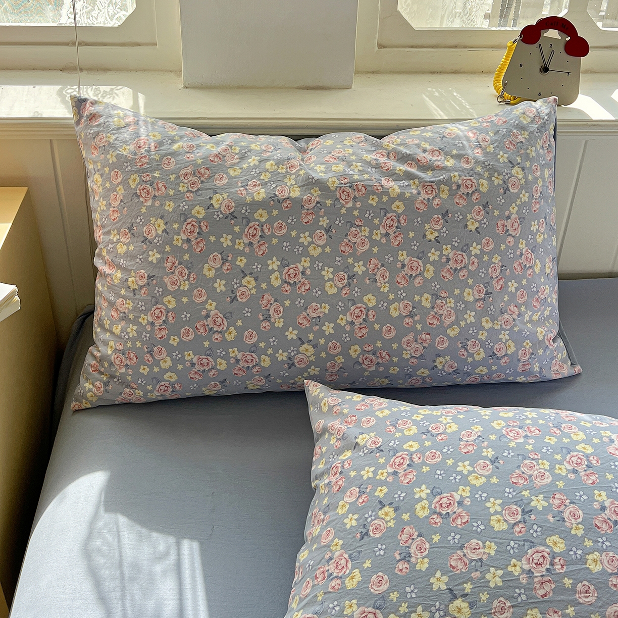 91家纺网 家纺一手货源 找家纺 凯洛奇 2026新款A类仿棉四件套古法水洗棉小清新印花四件套单被套系列 落川花海