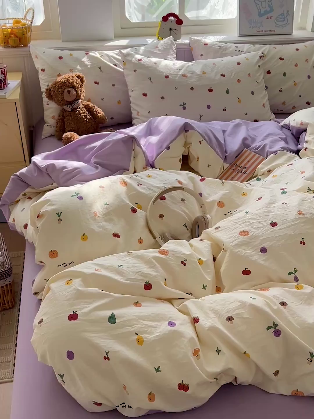 91家纺网 家纺一手货源 找家纺 凯洛奇 2026新款A类仿棉四件套古法水洗棉小清新印花四件套单被套系列 满园春色